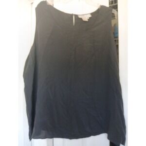 Diane Gilman Silk Tank Top Sleeveless Blouse  Black Closet Staple Plus Size 3X